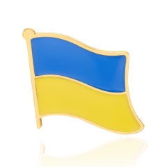 Ukrainian Flag Color Fashion Small Brooch Flag