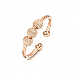 Copper With Spinner Beads Anti Anxiety Rings Rose Gold