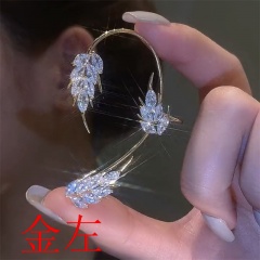 1PC Inlaid CZ Gold Earring Left Ear