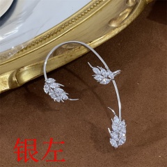 1PC Inlaid CZ Silver Earring Left Ear