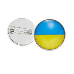 Ukrainian Flag Color Fashion Small Brooch Circular
