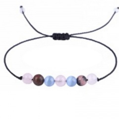 Gemstone beads Hand woven Yoga Adjustable Bracelet Colorful