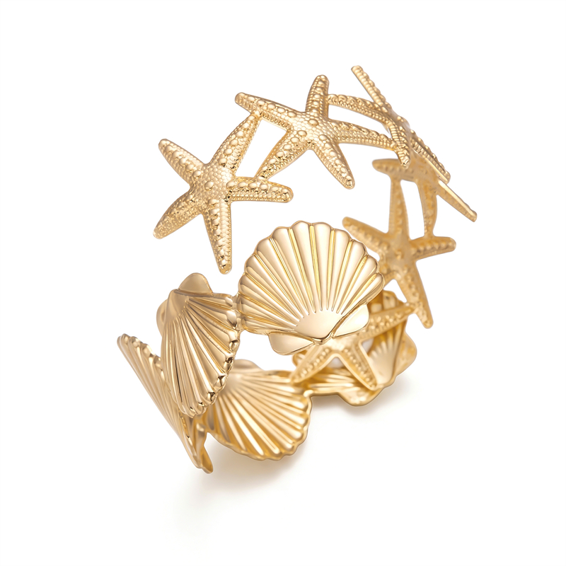 Mermaid Essence Textured Sea Star Cuff BR26Y0096 IMG2719 1772766802